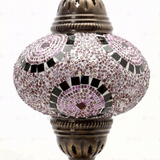 Close-up of Purple purple jewel mosaic glass globe pattern — table lamp (ENV MUN3041)