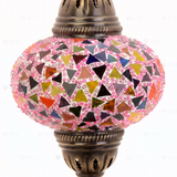 Close-up of Pink pink rose mosaic glass globe pattern — table lamp (ENV MUN3046)