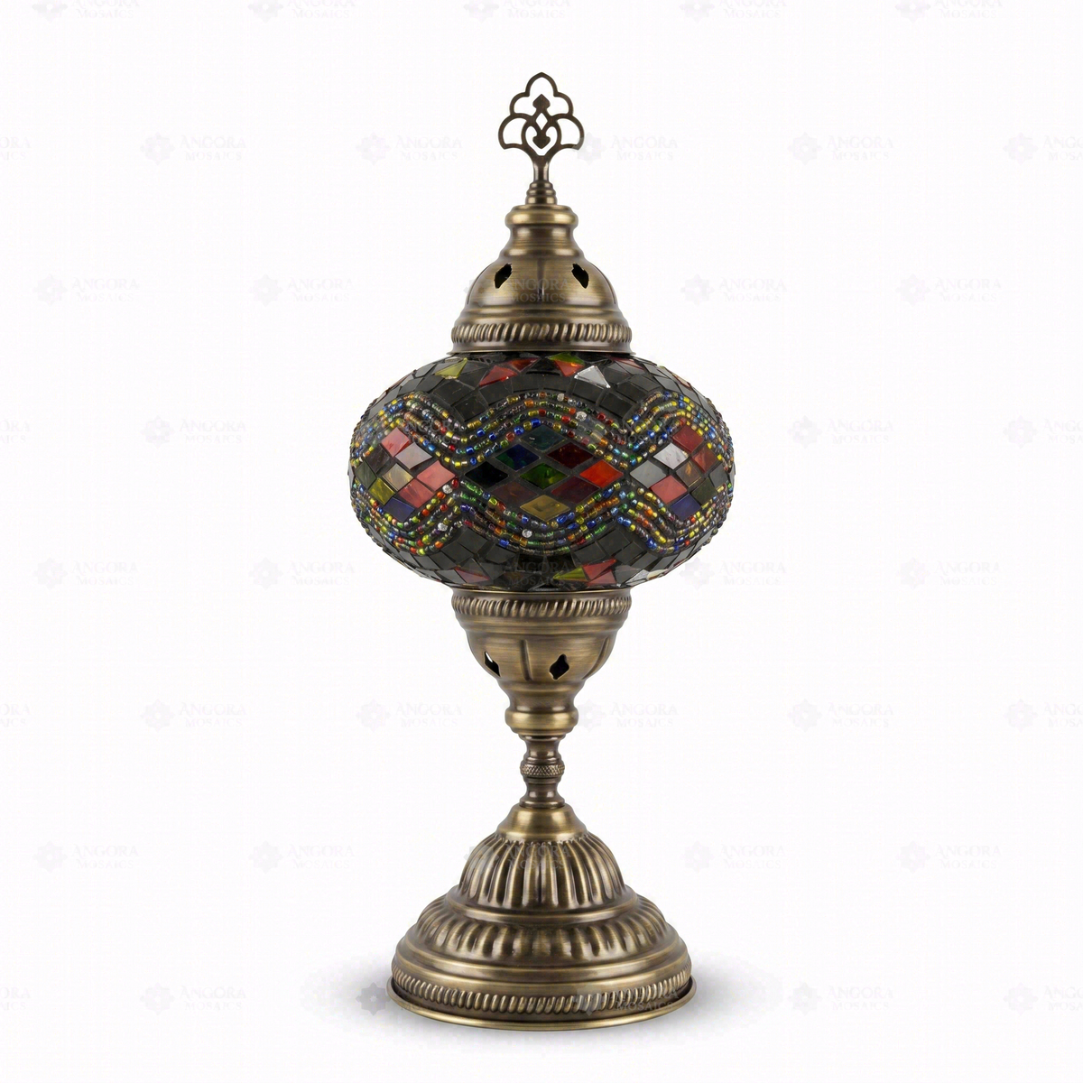 Multicolor Classic Table Lamp, switched off, on a white background