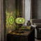 Green green jewel Turkish mosaic table lamp in styled room — handmade Moroccan table lamp (ENV MUN3048)