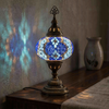 Blue blue jewel Turkish mosaic table lamp in styled room — handmade Moroccan table lamp (ENV MUN3053)