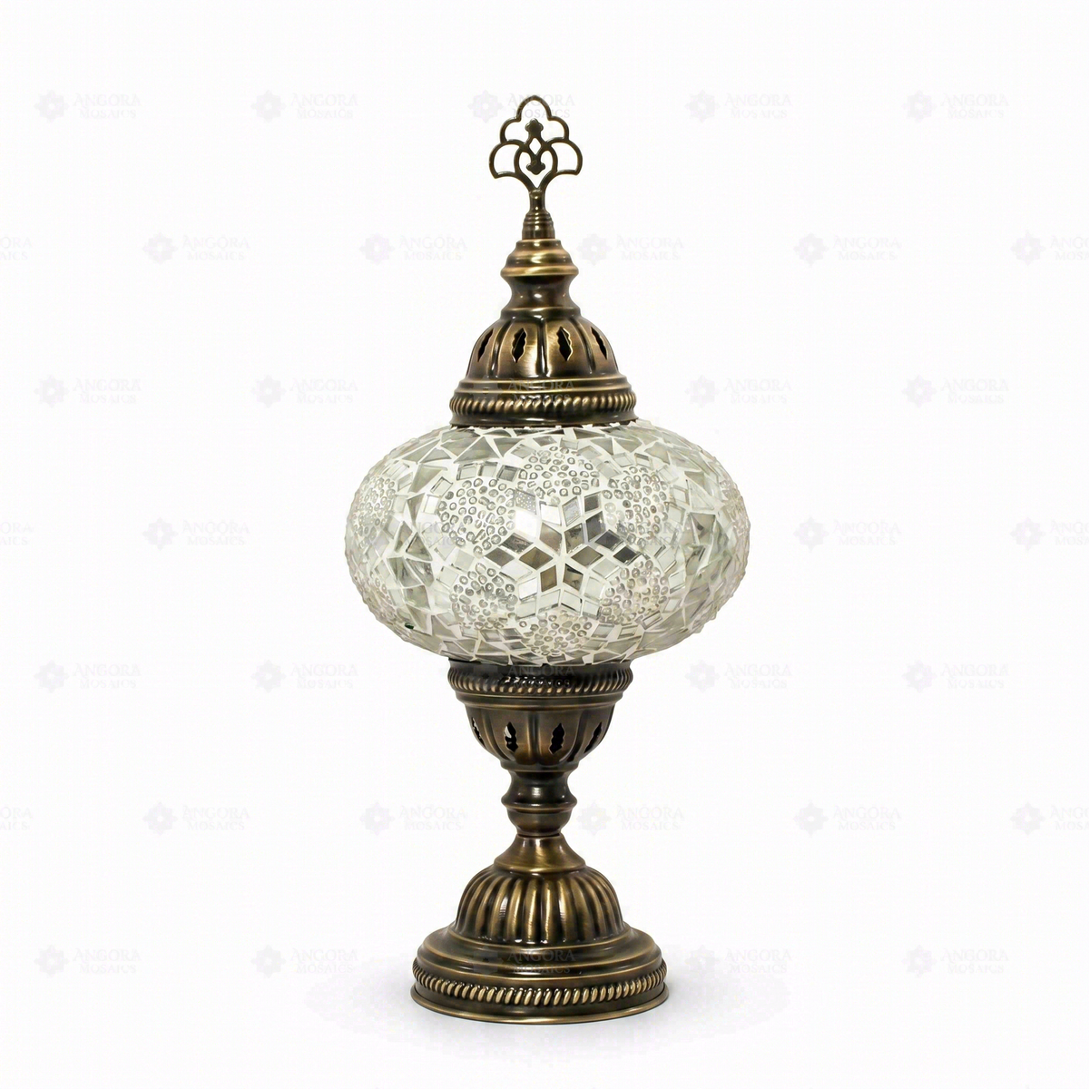 White Classic Table Lamp, switched off, on a white background
