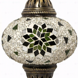 Close-up of Green green jewel mosaic glass globe pattern — table lamp (ENV MUN3055)