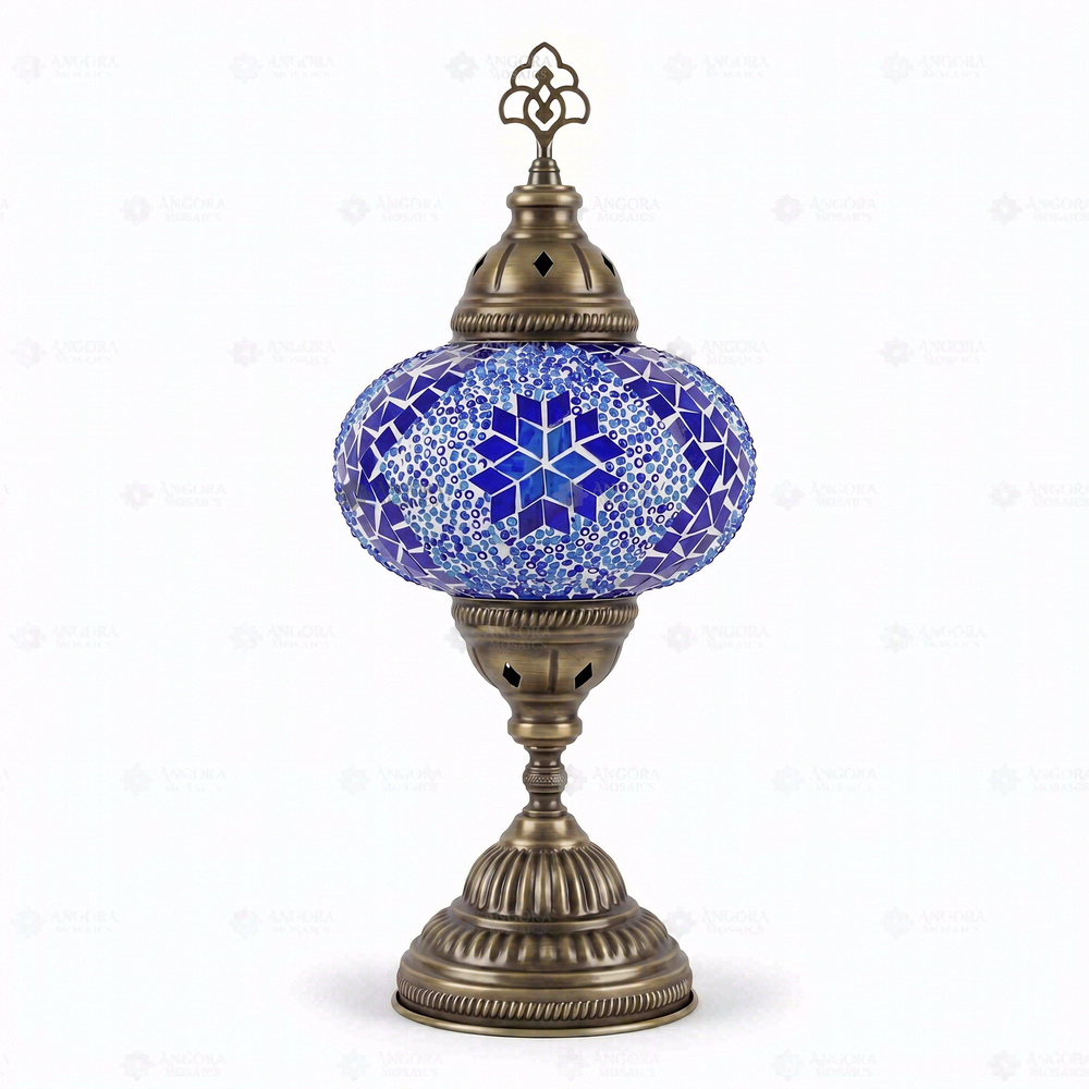 Blue Classic Table Lamp, on a white background