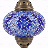 Close-up of Blue blue jewel mosaic glass globe pattern — table lamp (ENV MUN3058)