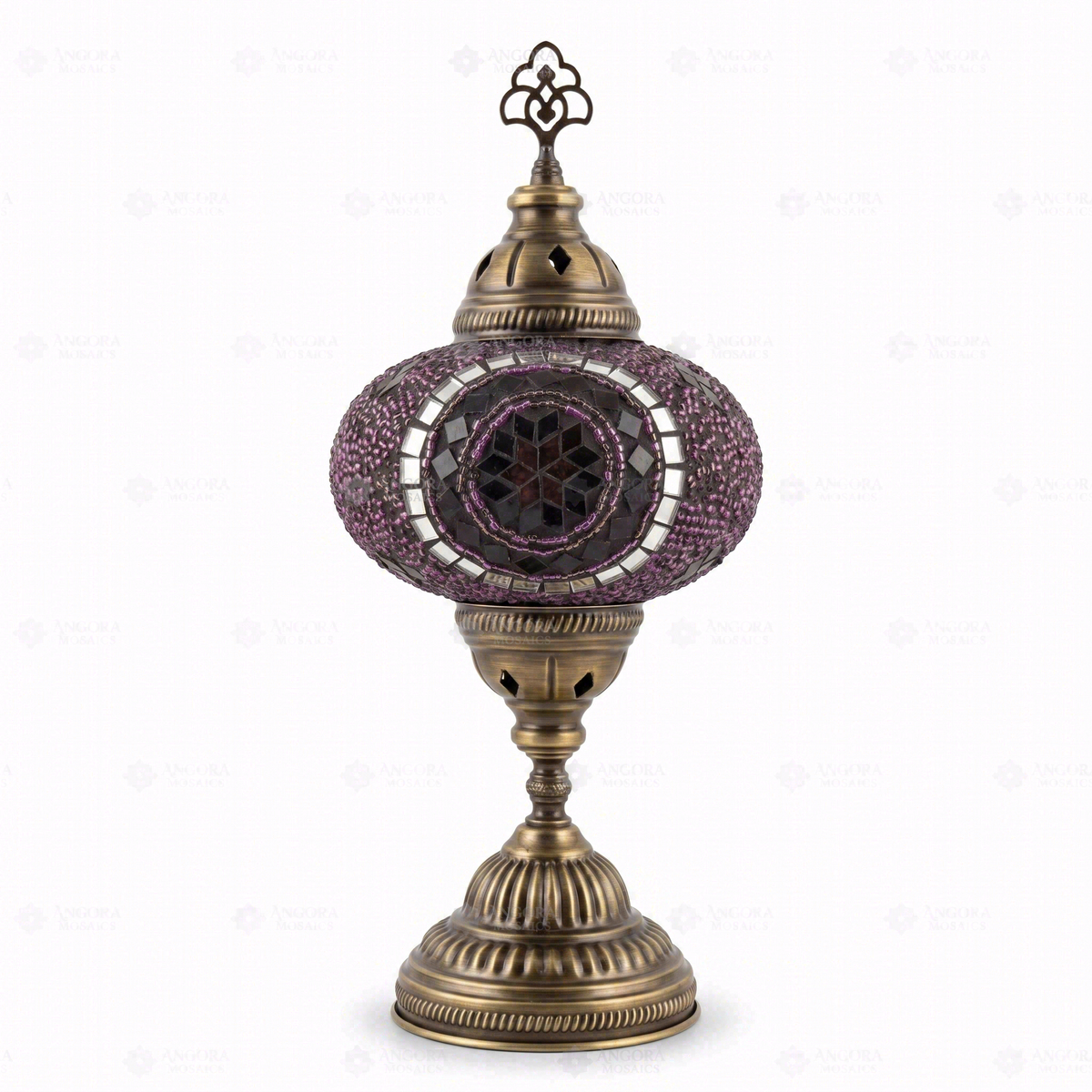Purple Classic Table Lamp, switched off, on a white background