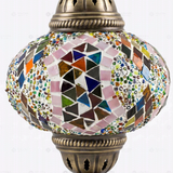 Close-up of Multicolor multicolor jewel mosaic glass globe pattern — table lamp (ENV MUN3060)