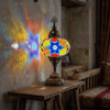 Multicolor multicolor jewel Turkish mosaic table lamp in styled room — handmade Moroccan table lamp (ENV MUN3061)