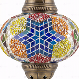 Close-up of Multicolor multicolor jewel mosaic glass globe pattern — table lamp (ENV MUN3061)