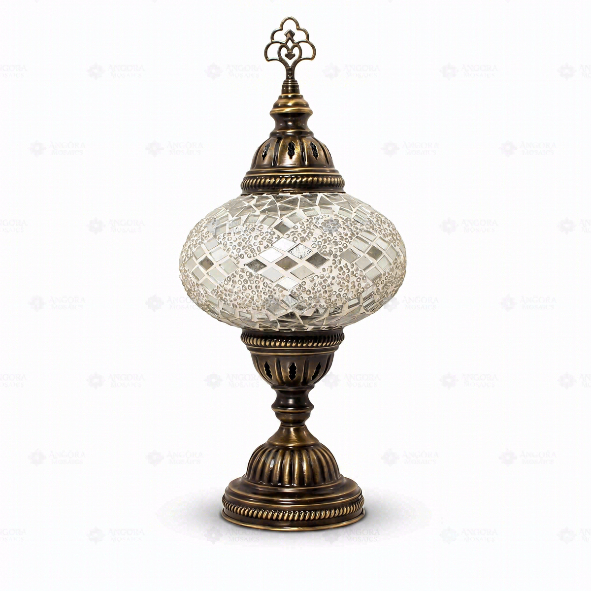 White Classic Table Lamp, switched off, on a white background