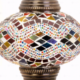 Close-up of Multicolor multicolor jewel mosaic glass globe pattern — table lamp (ENV MUN3074)