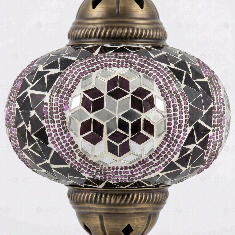 Purple Classic Table Lamp, close-up of the mosaic glass