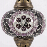 Close-up of Purple purple jewel mosaic glass globe pattern — table lamp (ENV MUN3087)