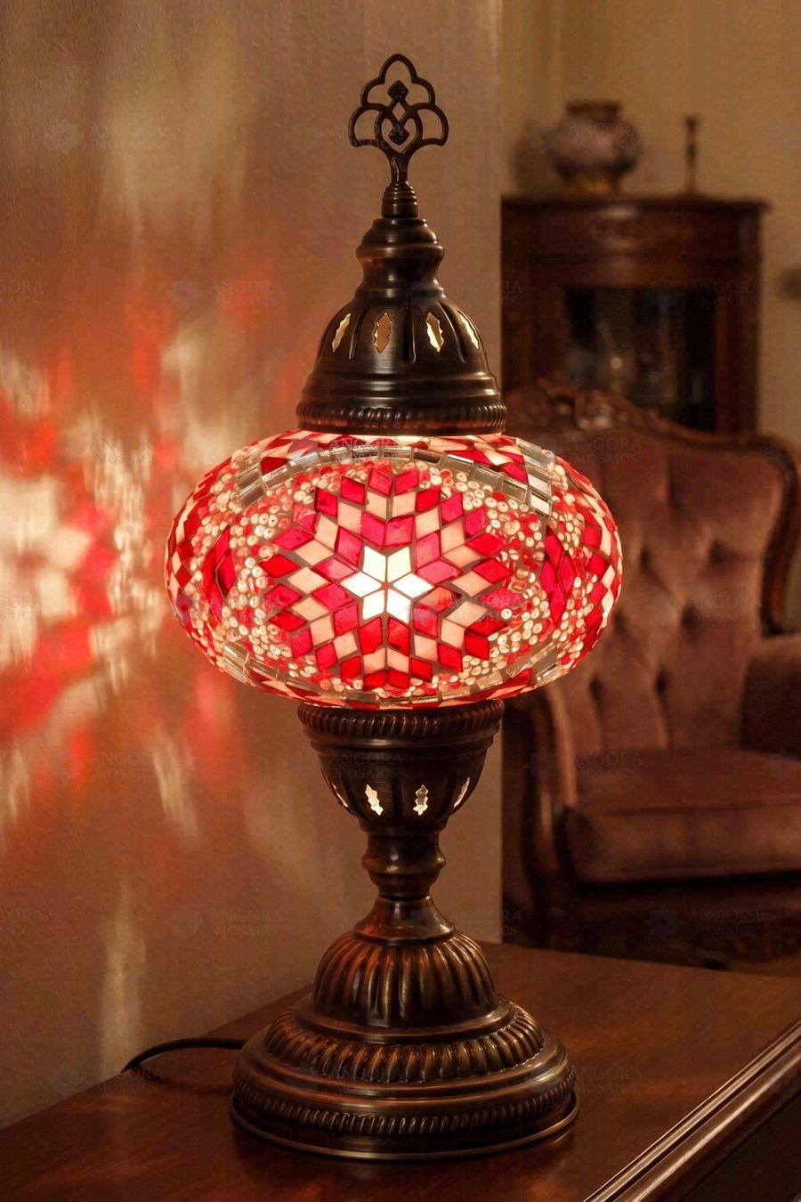 Red Classic Table Lamp