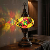 Multicolor multicolor jewel Turkish mosaic table lamp in styled room — handmade Moroccan table lamp (ENV MUN3093)
