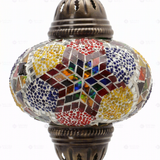 Close-up of Multicolor multicolor jewel mosaic glass globe pattern — table lamp (ENV MUN3093)