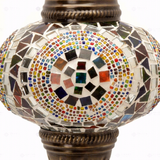 Close-up of Multicolor multicolor jewel mosaic glass globe pattern — table lamp (ENV MUN3099)