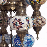 Close-up of Multicolor multicolor jewel mosaic glass globe pattern — chandelier (ENV SLT13N3 (01-03-07-09-11-13-15-16-17-18-19-21-34))