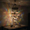 Multicolor multicolor jewel Turkish mosaic chandelier in styled room — handmade Moroccan chandelier (ENV SLT13N3 (3021))