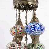 Close-up of Multicolor multicolor jewel mosaic glass globe pattern — chandelier (ENV SLT5N3 (02-03-05-11-56))