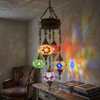 Multicolor multicolor jewel Turkish mosaic chandelier in styled room — handmade Moroccan chandelier (ENV SLT5N3 (03-07-41-61-90))