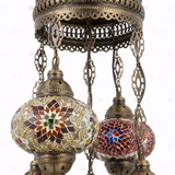 Close-up of Multicolor multicolor jewel mosaic glass globe pattern — chandelier (ENV SLT5N3 (03-07-41-61-90))