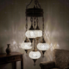 White white glow Turkish mosaic chandelier in styled room — handmade Moroccan chandelier (ENV SLT5N3 (3012))