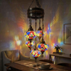 Multicolor multicolor jewel Turkish mosaic chandelier in styled room — handmade Moroccan chandelier (ENV SLT5N3 (3093))