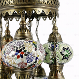 Close-up of Multicolor multicolor jewel mosaic glass globe pattern — chandelier (ENV SLT7N3 (01-03-06-18-21-34-91))