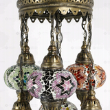 Close-up of Multicolor multicolor jewel mosaic glass globe pattern — chandelier (ENV SLT7N3 (01-03-07-16-18-19-34))