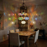Multicolor multicolor jewel Turkish mosaic chandelier in styled room — handmade Moroccan chandelier (ENV SLT7N3 (01-03-15-17-19-34-92))