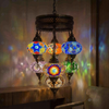 Multicolor multicolor jewel Turkish mosaic chandelier in styled room — handmade Moroccan chandelier (ENV SLT7N3 (18-20-23-40-61-88-100))