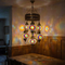 Multicolor multicolor jewel Turkish mosaic chandelier in styled room — handmade Moroccan chandelier (ENV SLT7N3 (3018))