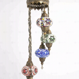 Close-up of Multicolor multicolor jewel mosaic glass globe pattern — chandelier (HLZ5N3 (01-03-05-17-56))