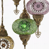 Close-up of Multicolor multicolor jewel mosaic glass globe pattern — chandelier (HLZ5N3 (18-20-26-44-48))