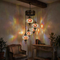 Multicolor multicolor jewel Turkish mosaic chandelier in styled room — handmade Moroccan chandelier (HLZ5N3 (3007))