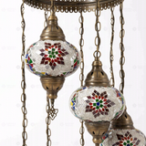 Close-up of Multicolor multicolor jewel mosaic glass globe pattern — chandelier (HLZ7N3 (3007))