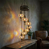 Multicolor multicolor jewel Turkish mosaic chandelier in styled room — handmade Moroccan chandelier (HLZ7N3 (3018))