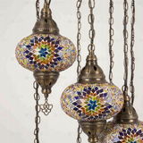 Close-up of Multicolor multicolor jewel mosaic glass globe pattern — chandelier (HLZ7N3 (3018))