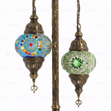 Close-up of Multicolor multicolor jewel mosaic glass globe pattern — floor lamp (LMD3N3 (02-06-50))
