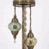 Close-up of Multicolor multicolor jewel mosaic glass globe pattern — floor lamp (LMD3N3 (03-14-50))