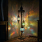 Multicolor multicolor jewel Turkish mosaic floor lamp in styled room — handmade Moroccan floor lamp (LMD3N3 (06-16-50))