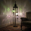 Cool Tones mixed cool Turkish mosaic floor lamp in styled room — handmade Moroccan floor lamp (LMD3N3 (12-19-50))