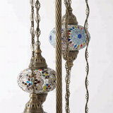 Close-up of Multicolor multicolor jewel mosaic glass globe pattern — floor lamp (LMD5N3 (01-02-06-07-99))