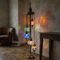 Multicolor multicolor jewel Turkish mosaic floor lamp in styled room — handmade Moroccan floor lamp (LMD5N3 (01-03-05-11-17))