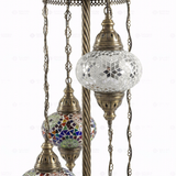 Close-up of Warm Tones mixed warm mosaic glass globe pattern — floor lamp (LMD5N3 (01-15-18-67-68))