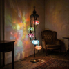 Multicolor multicolor jewel Turkish mosaic floor lamp in styled room — handmade Moroccan floor lamp (LMD5N3 (03-11-16-17-19))