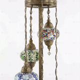 Close-up of Multicolor multicolor jewel mosaic glass globe pattern — floor lamp (LMD5N3 (03-11-17-18-34))