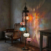 Multicolor multicolor jewel Turkish mosaic floor lamp in styled room — handmade Moroccan floor lamp (LMD5N3 (11-15-16-17-19))