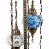Close-up of Multicolor multicolor jewel mosaic glass globe pattern — floor lamp (LMD5N3 (11-15-16-18-68))